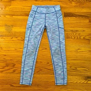 Blue and purple leggings for kids in size large